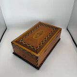 Antique Historicism Box with Birch Inlay, Germany, 1880