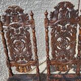 Pair of large chairs to restore in carved wood of the xix th century ref je