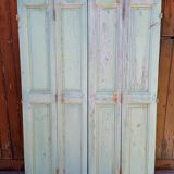 Set of shutters / 4 patinated woodwork elements 168 cm ep 1940