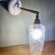 Vintage tulip wall light in diamond-point glass