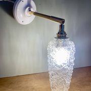 Vintage tulip wall light in diamond-point glass