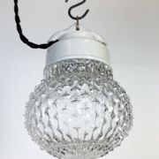 Vintage White Porcelain Pendant Light, 1970s