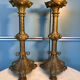 Paire de chandeliers néo-gothiques h=42cm