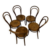 5 chaises bistrot  Thonet en bois courbe