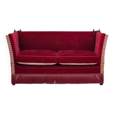 1970s, Danish 2-seater drop arm sofa, furniture velour.