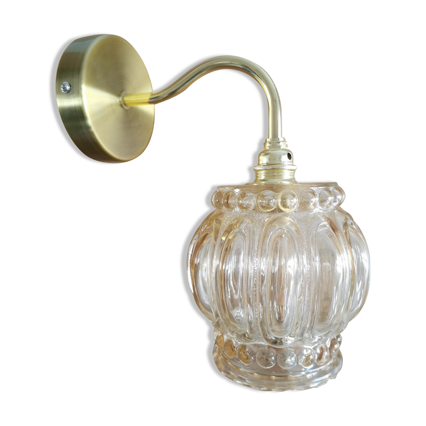 Vintage globe wall lamp in molded glass
