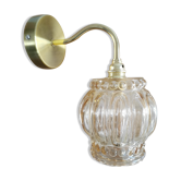 Vintage globe wall lamp in molded glass