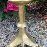 Large solid brass candle holder