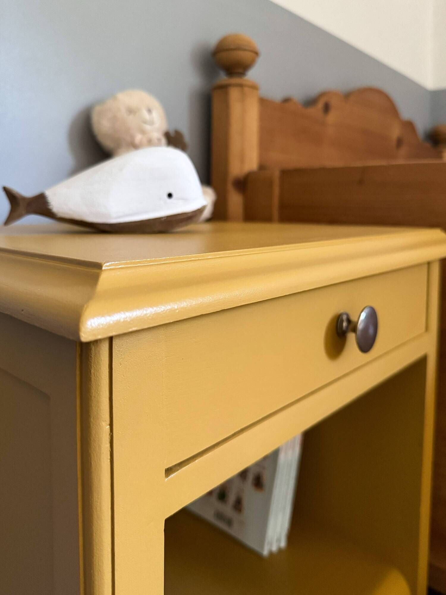 Honey yellow bedside table
