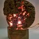 Sculptural lamp in openwork mineral concretion, brutalist style – 42 cm