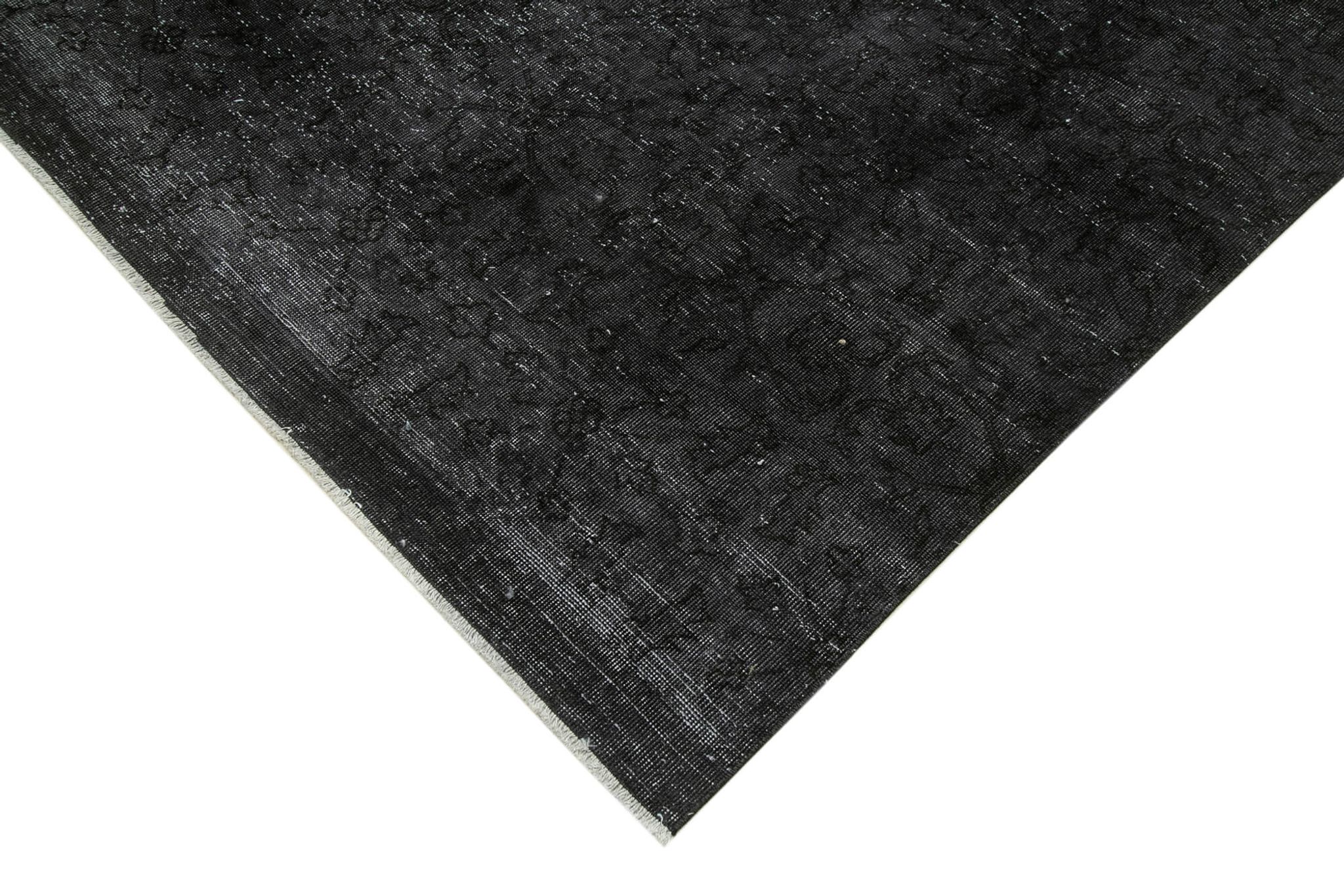 Handwoven Persian Overdyed 273 cm x 387 cm Black Wool Carpet