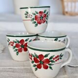 4 antique earthenware coffee cups – Creil & Montereau HBCM “Simone”
