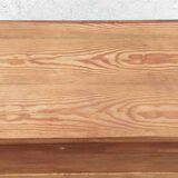 Desk and its brutalist style chair Sled legs 70s