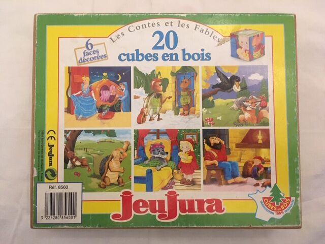 Box of 20 vintage wooden cubes - JeuJura, complete