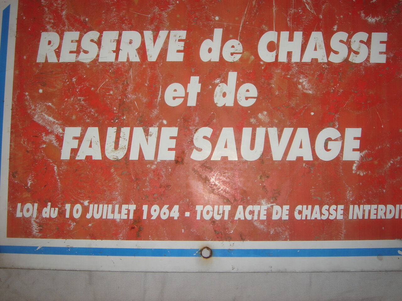 1970 metal plate: Hunting and wildlife reserve