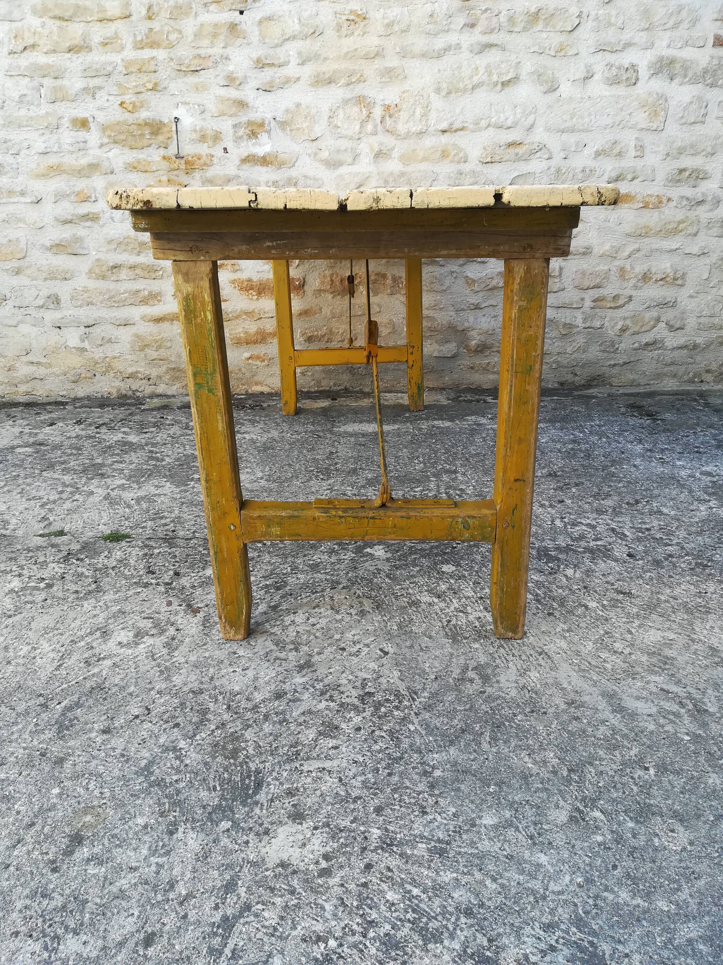 Folding brewery table