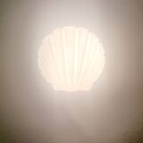Minimalist Opaline Glass Shell-Shaped Wall Light from Limburg, Germany, 1970s
