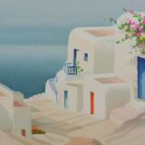 Janick lederle: on the greek island, original signed lithograph