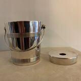 Pair of luc Lanel Christofle Gallia silver metal ice buckets 1940