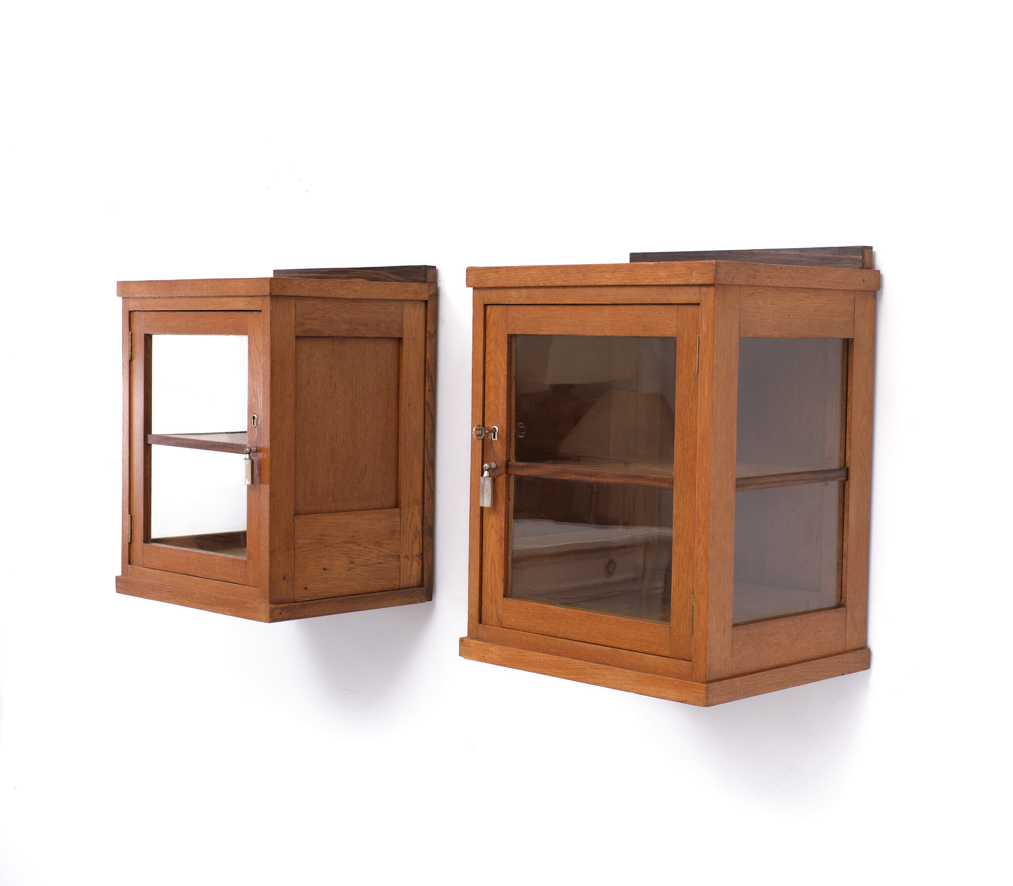 Oak art deco hanging cabinets 1930s