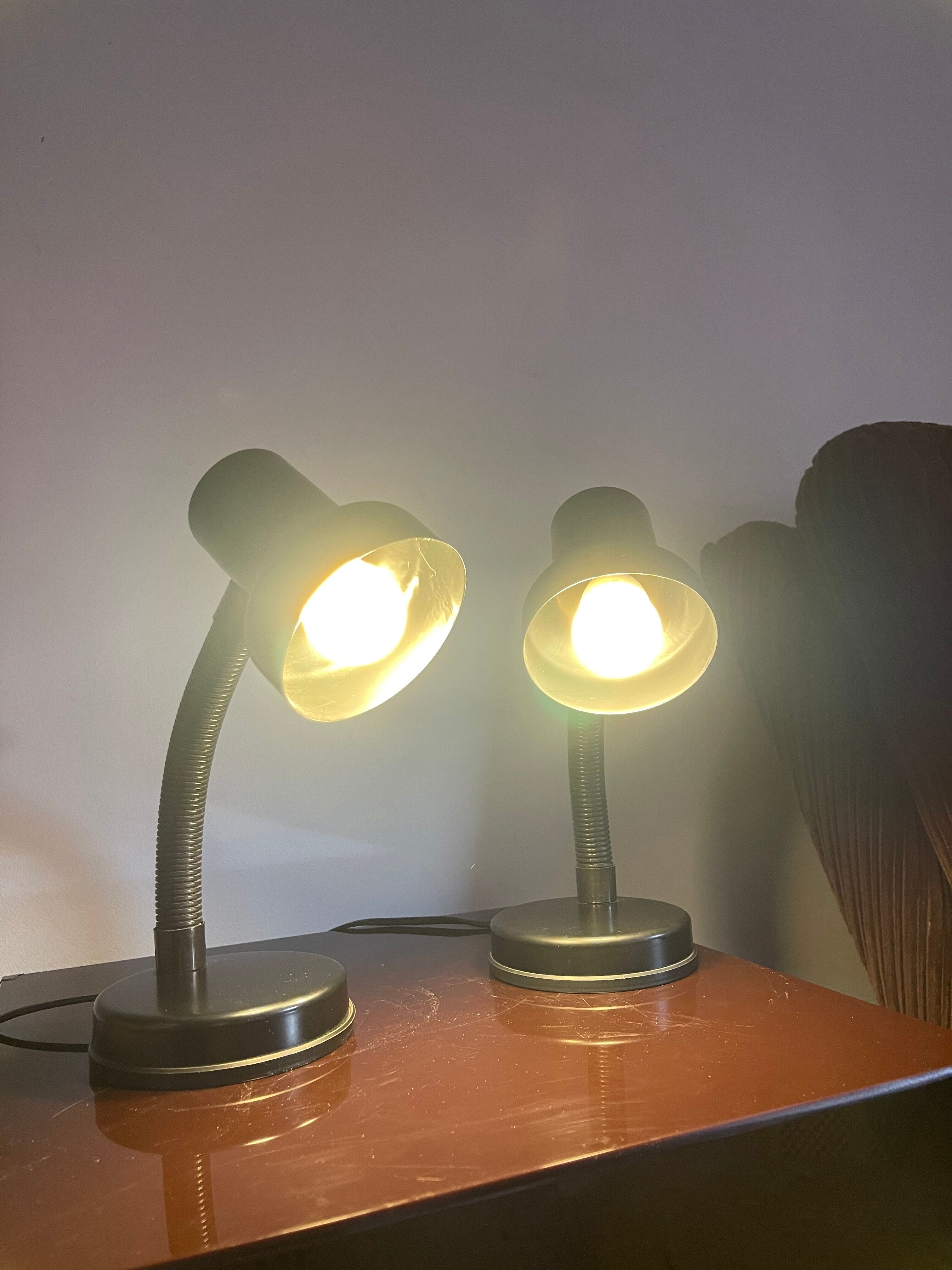 Pair of black Italian bedside lamps