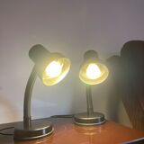 Pair of black Italian bedside lamps