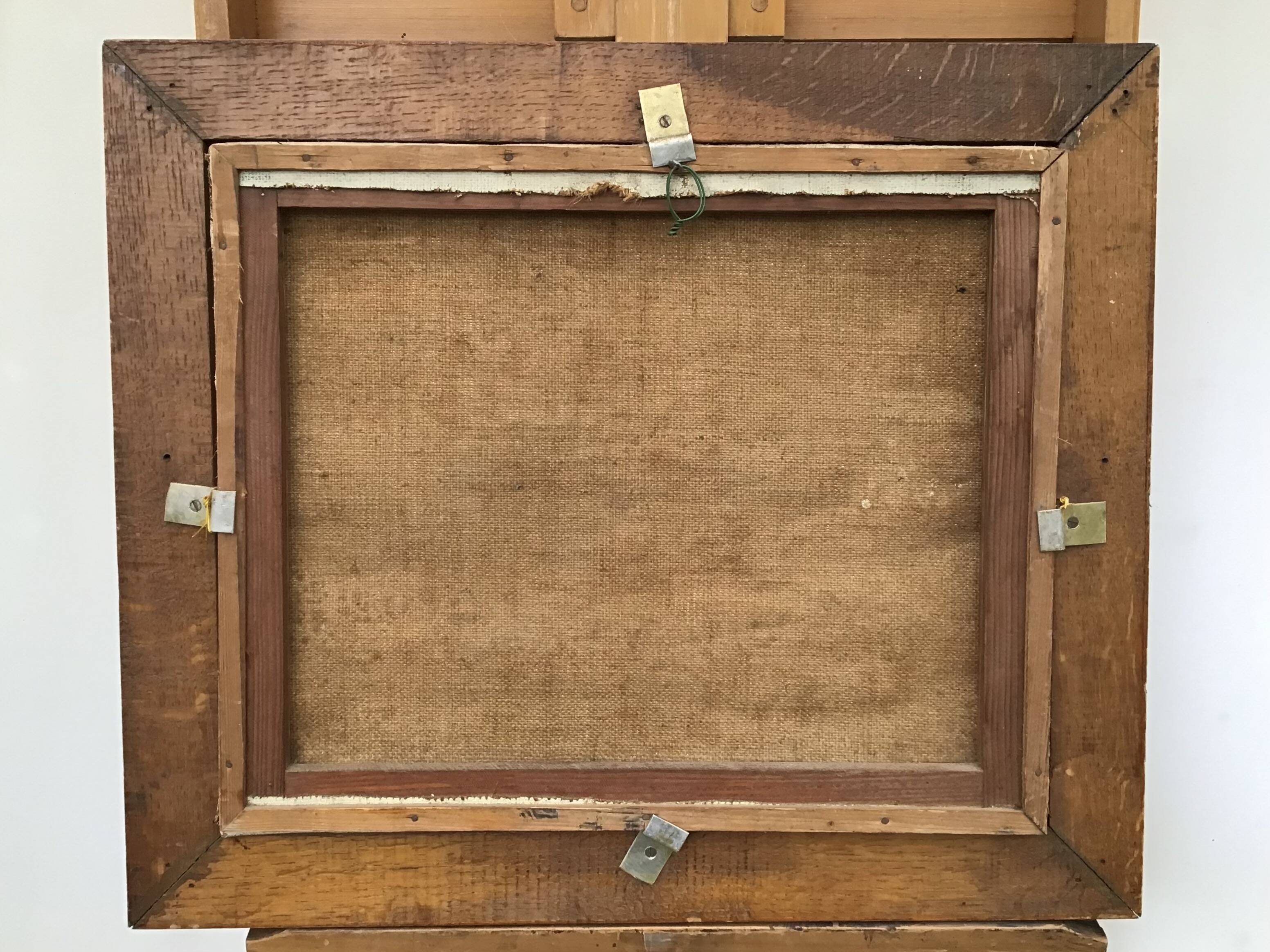 Oil on canvas representing a gypsy or fairground camp