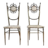 Hollywood regency chiavarine side chairs, 1950s, set of 2