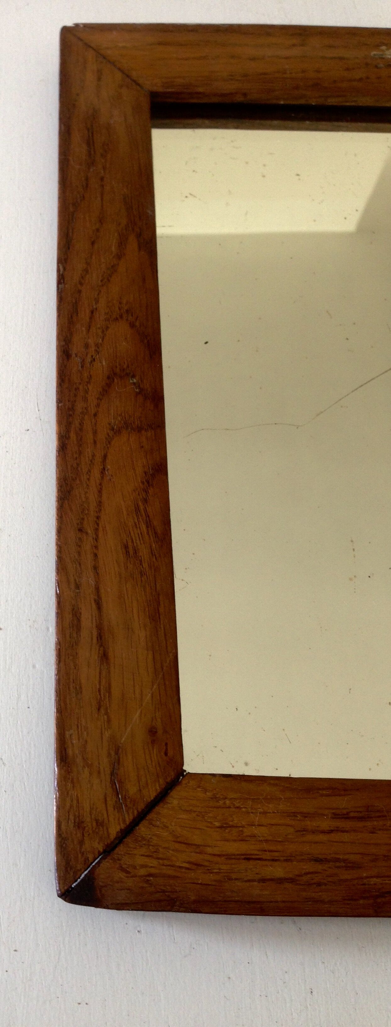 Old rectangular wooden mirror 35,5x29,5cm