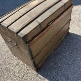 Large antique wooden trunk