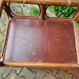 Vintage rattan shelf cabinet