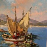 Old painting, Marine, signed, 60s/70s