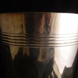 Silver metal champagne bucket net decoration and ring coves