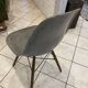 DSW chair elephant grey fibre, walnut dowel, Eames, Herman Miller, vintage.