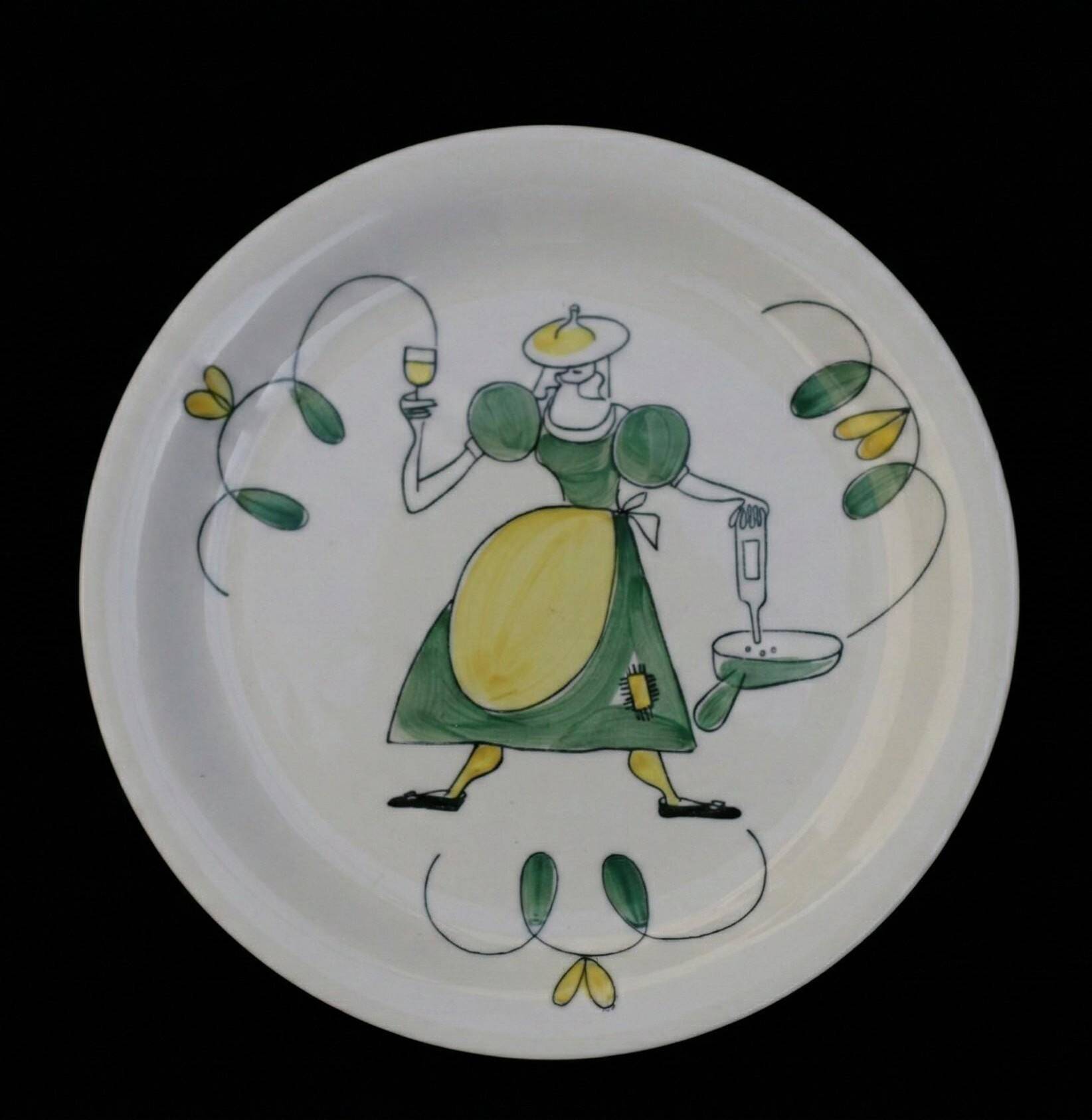 Set of 6 vintage Royal Sphinx Maastricht plates – Folk decor