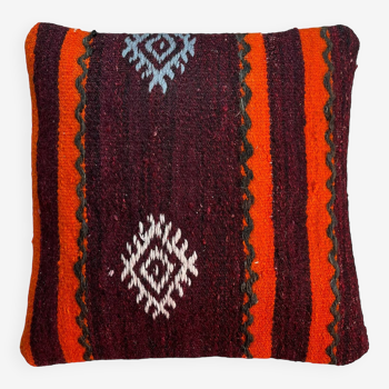 Housse de coussin kilim turc vintage, 40 x 40 cm