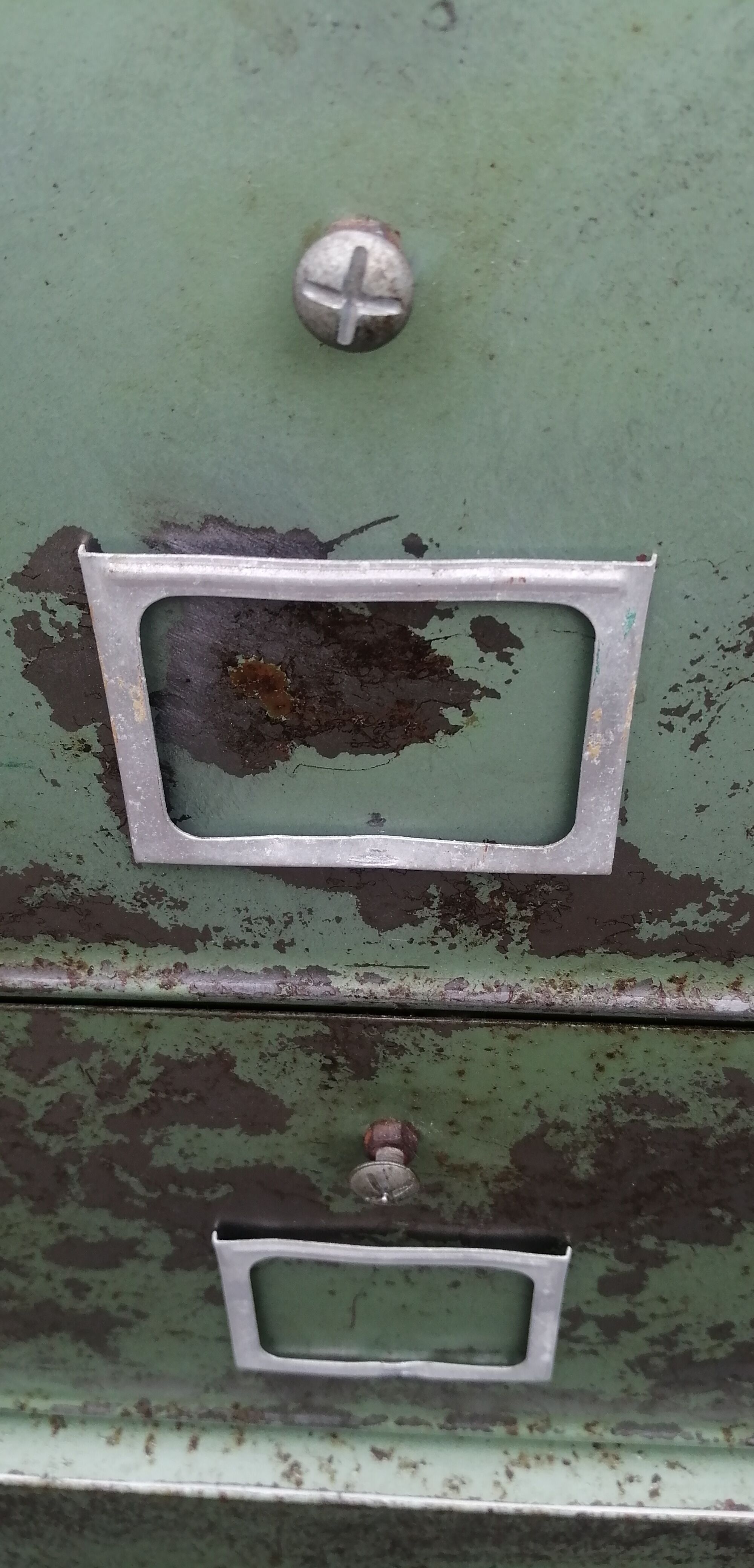 Antique metal cabinet with valves