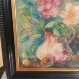 Oil on canvas bouquet of flowers Georges Benoit