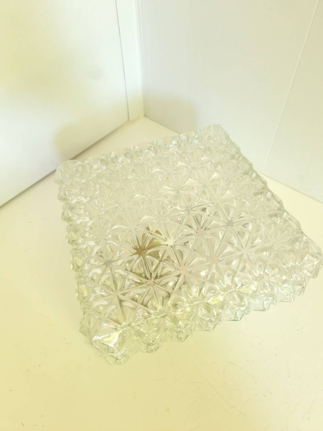 Vintage molded glass wall light