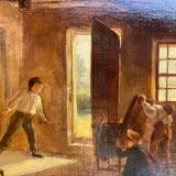 Interior scene signed 19th century