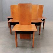 Wooden Chairs attributed to Carlo Scarpa for Gavina, Italy, 1970s, Set of 6