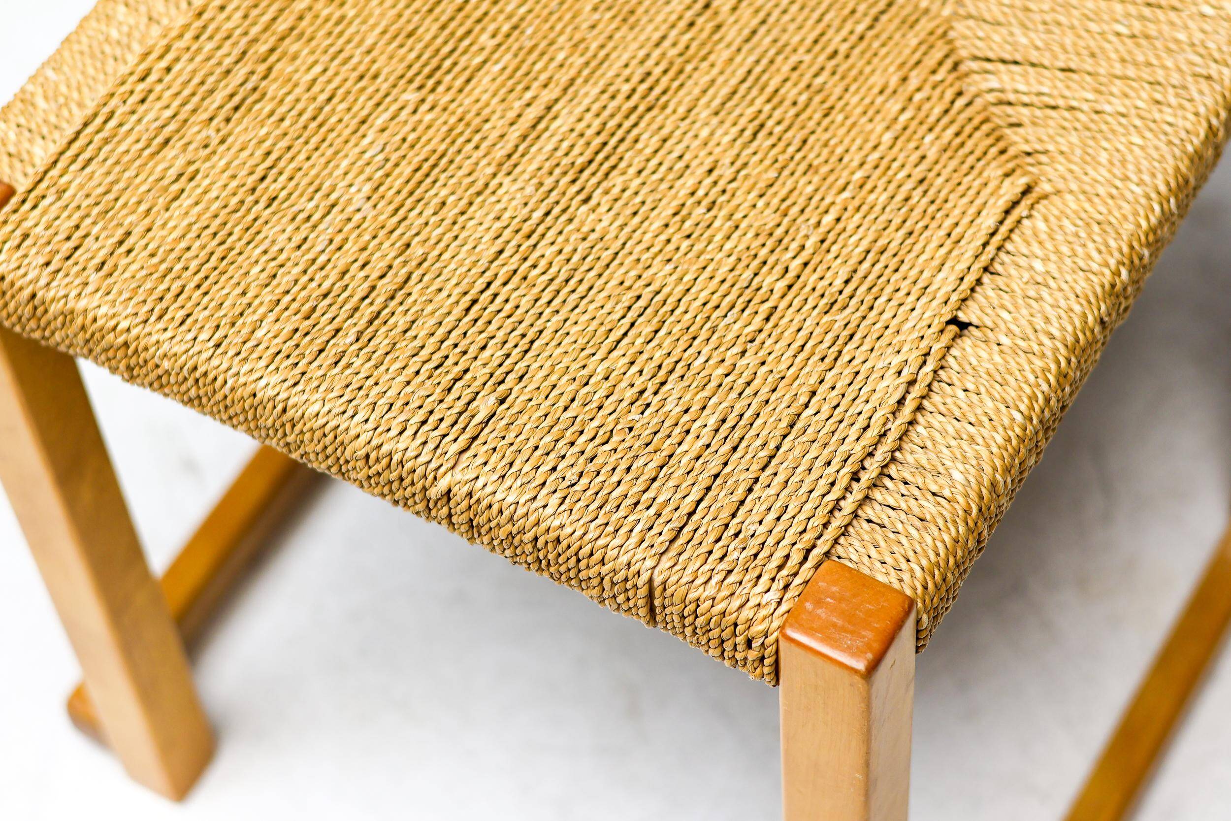 Stackable chairs Poul Volther Gemla Sweden in modern Scandinavian ash from the mid-20th century.