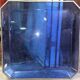 Large rectangular tray with cut corners / lucite and metal