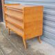 Commode vintage pied compas et rotin