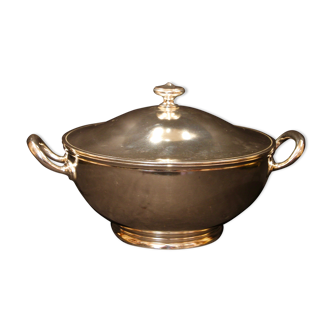 Bronze and silver christofle vegetable dish, 19th century