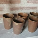 8 enamelled sandstone glasses