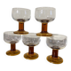 Amber stemmed glass