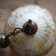 Vintage honey marbled glass pendant light with patinated metal – 1990s
