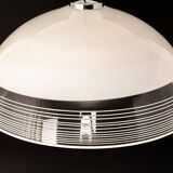 Magnificent suspended light fixture in white glass, Murano glass, Italy, 1970s.