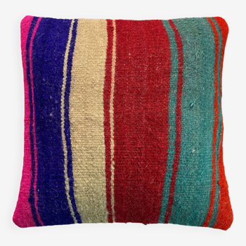 Housse de coussin kilim turc vintage, 40 x 40 cm